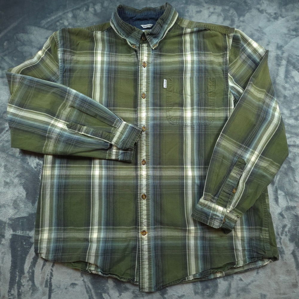 Carhartt Mens Relaxed Fit Plaid Button Down Shirt Green XL 101750 309